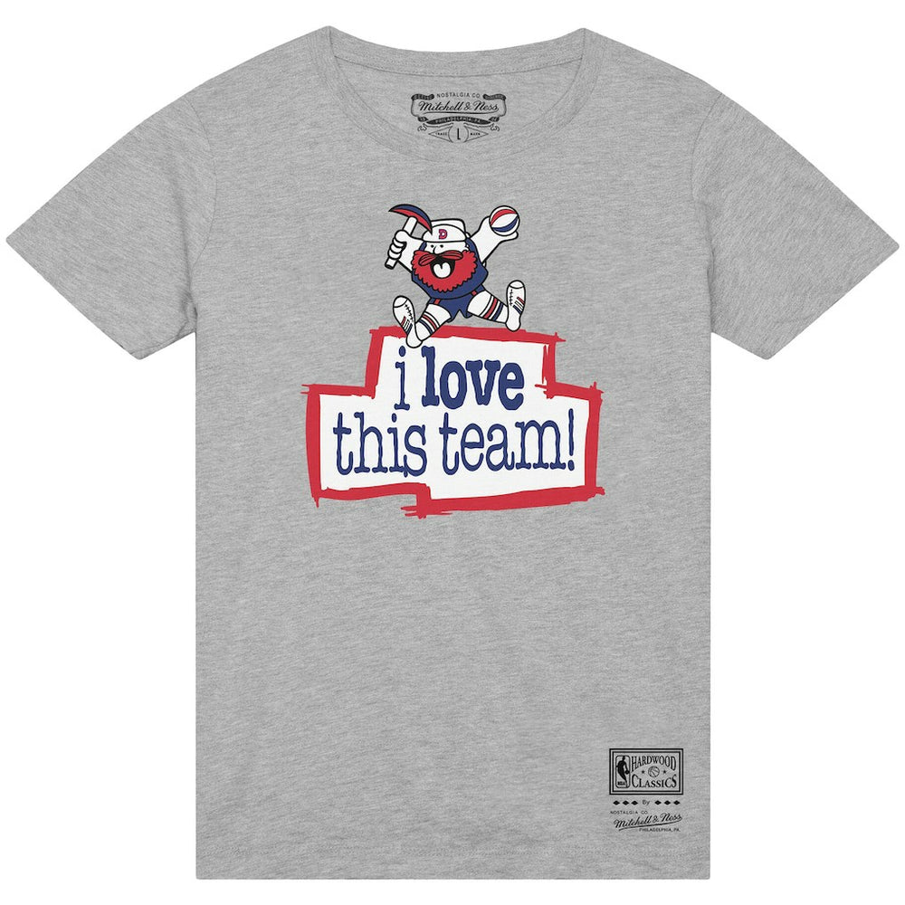 Denver Nuggets I Love This Team T-Shirt for sale Heather Gray | Mitchell & Ness US