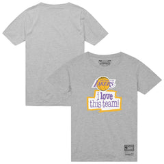 Los Angeles Lakers I Love This Team T-Shirt Heather Gray | Mitchell & Ness for sale