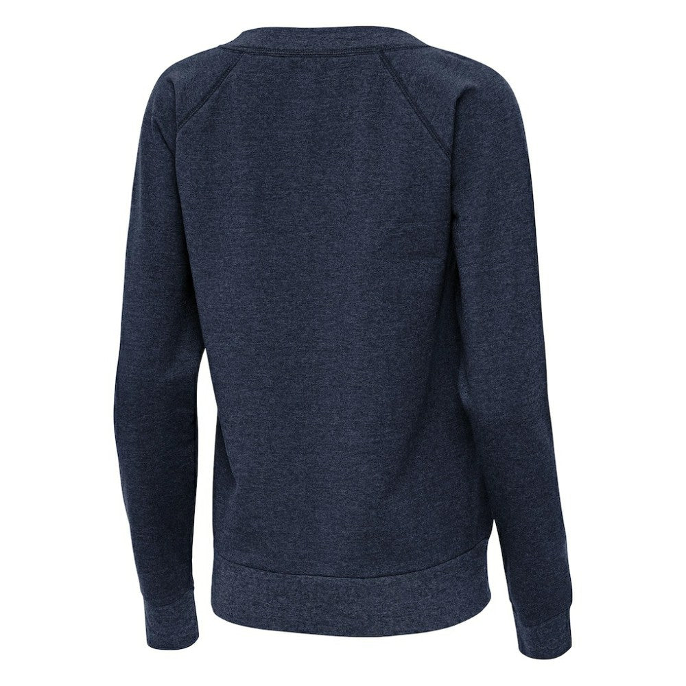 Washington Nationals Antigua Women's Varsity Tri-Blend V-Neck Long Sleeve T-Shirt - Heather Navy - MLB Sale