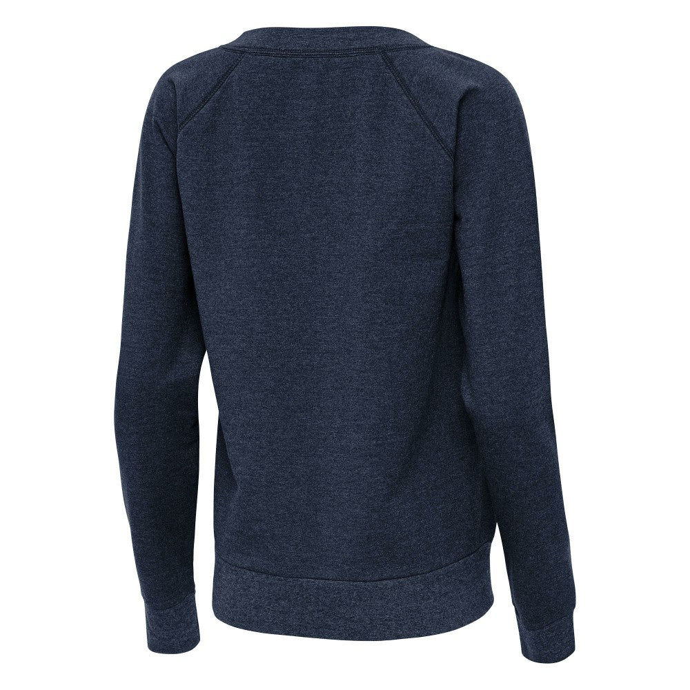 Minnesota Twins Antigua Women's Varsity Tri-Blend V-Neck Long Sleeve T-Shirt - Heather Navy - MLB Lifestyle