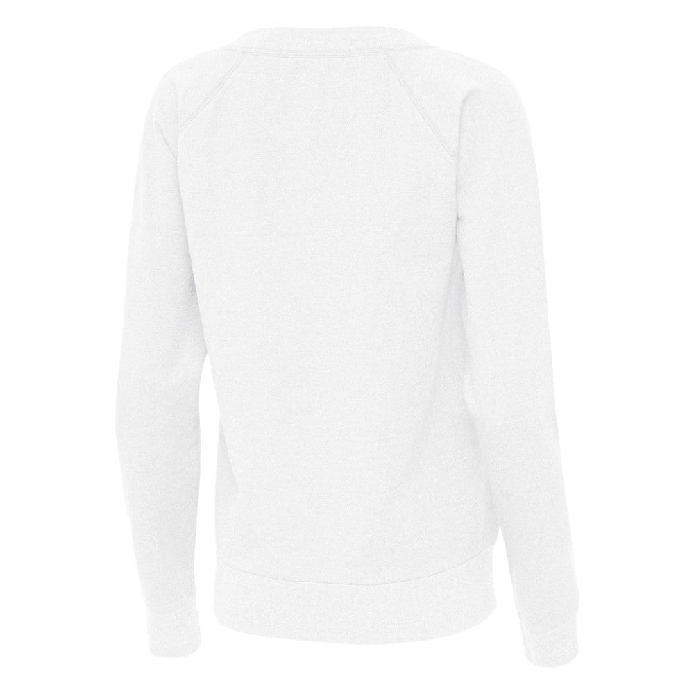 Athletics Antigua Women's Varsity Tri-Blend V-Neck Long Sleeve T-Shirt - White - MLB Online