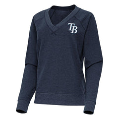 Tampa Bay Rays Antigua Women's Varsity Tri-Blend V-Neck Long Sleeve T-Shirt - Heather Navy - MLB on Sale