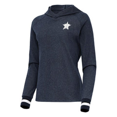 Houston Astros Antigua Women's Trek Pullover Hoodie - Heather Navy - MLB Lifestyle