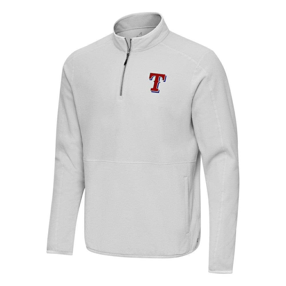 Texas Rangers Antigua Step Up Quarter-Zip Pullover - Gray - MLB Lifestyle
