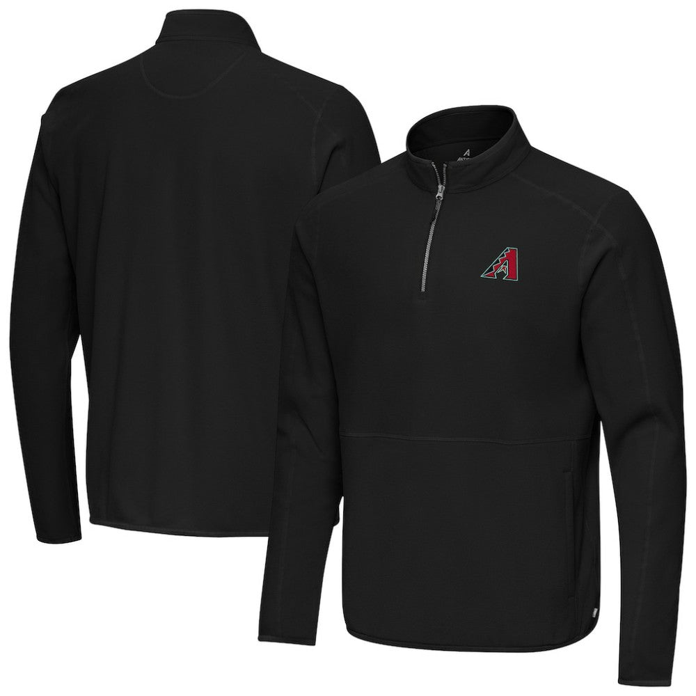 Arizona Diamondbacks Antigua Step Up Quarter-Zip Pullover - Black - MLB Lifestyle