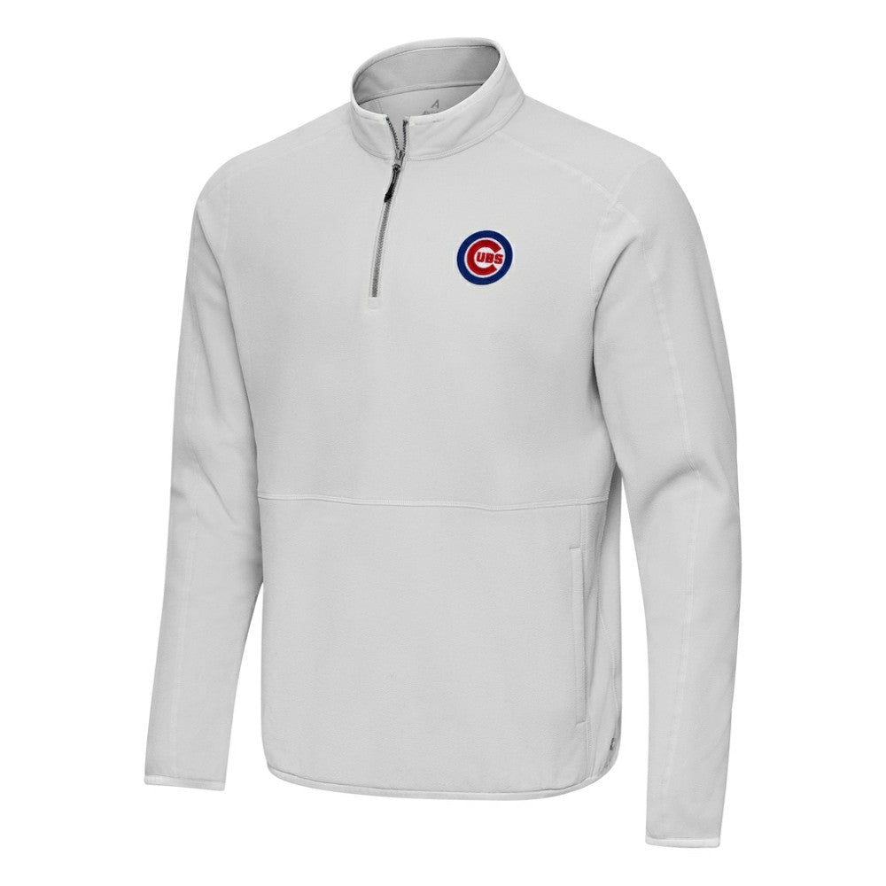 Chicago Cubs Antigua Step Up Quarter-Zip Pullover - Gray - MLB Lifestyle