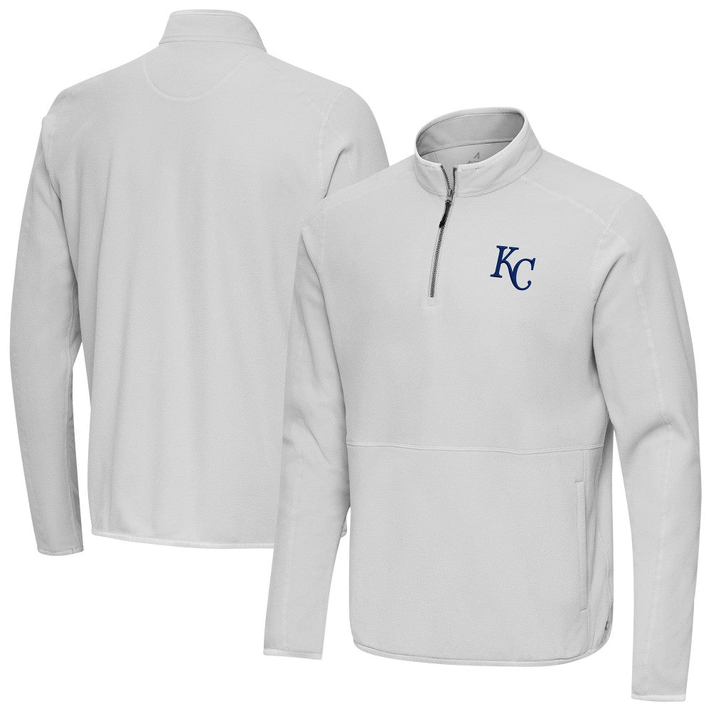 Kansas City Royals Antigua Step Up Quarter-Zip Pullover - Gray - MLB Lifestyle