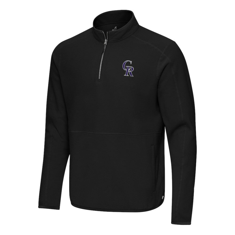 Colorado Rockies Antigua Step Up Quarter-Zip Pullover - Black - MLB Online