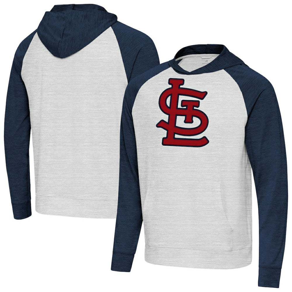 St. Louis Cardinals Antigua Urgent Pullover Hoodie - Heather Navy/Gray - MLB Online