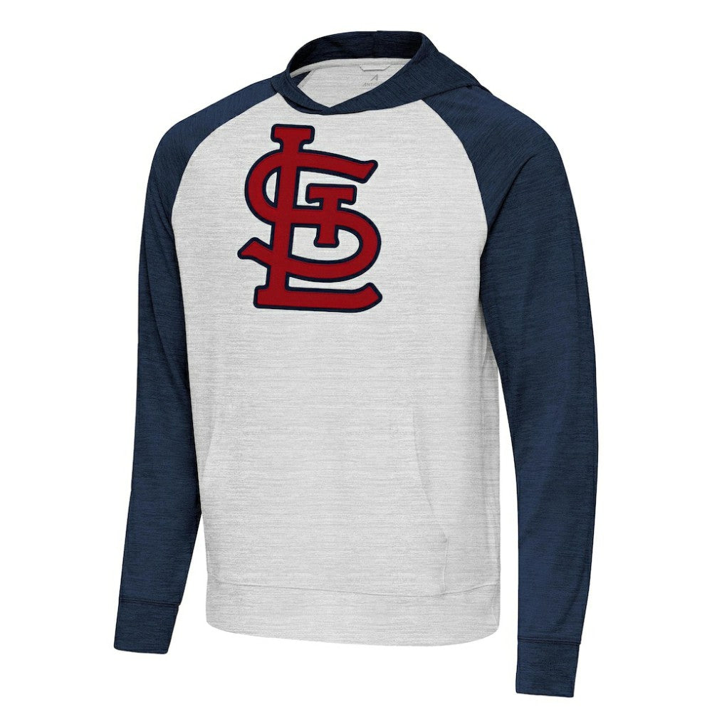 St. Louis Cardinals Antigua Urgent Pullover Hoodie - Heather Navy/Gray - MLB Online