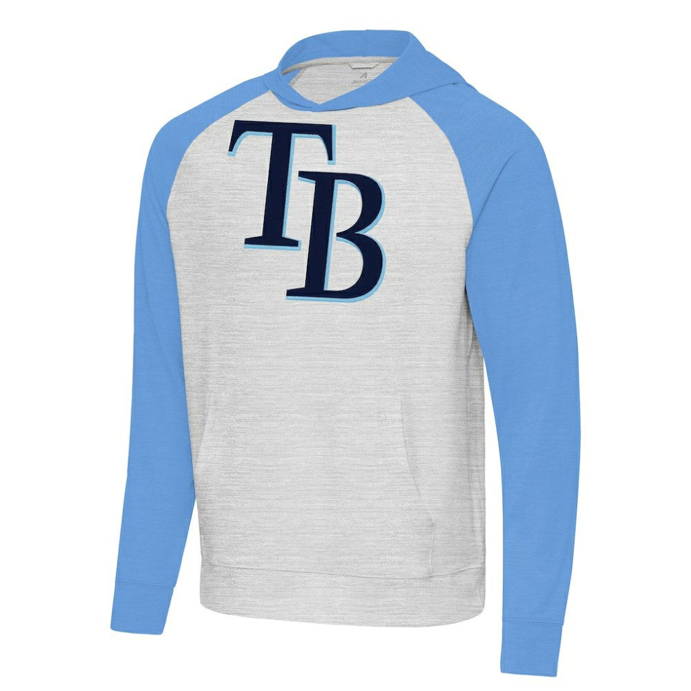 Tampa Bay Rays Antigua Urgent Pullover Hoodie - Powder Blue/Gray - MLB on Sale