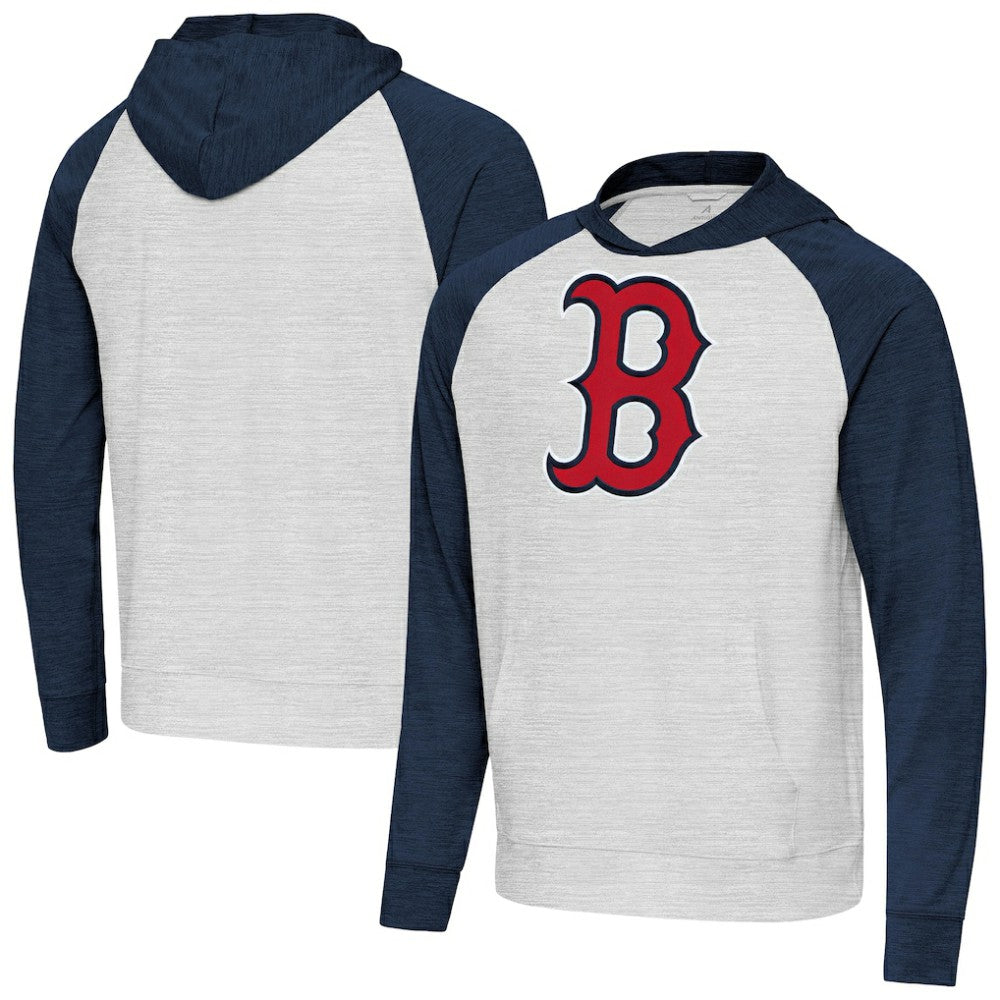 Boston Red Sox Antigua Urgent Pullover Hoodie - Heather Navy/Gray - MLB on Sale