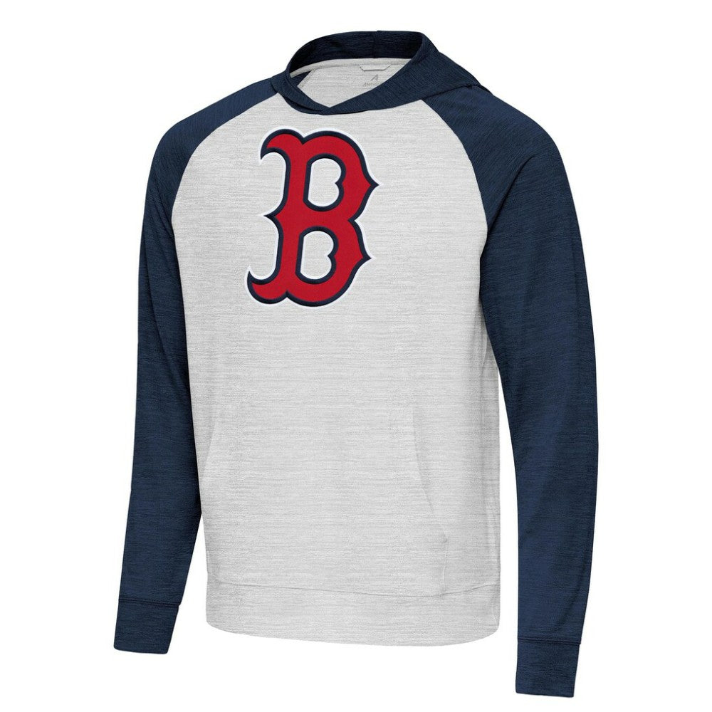 Boston Red Sox Antigua Urgent Pullover Hoodie - Heather Navy/Gray - MLB on Sale