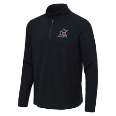 Miami Marlins Antigua Sync Tri-Blend Quarter-Zip Pullover - Heather Black - MLB on Sale
