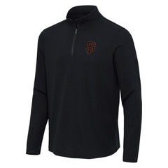 San Francisco Giants Antigua Sync Tri-Blend Quarter-Zip Pullover - Heather Black - MLB Online