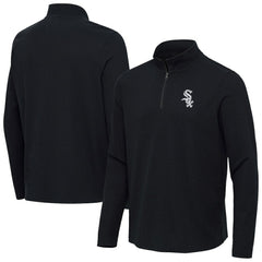 Chicago White Sox Antigua Sync Tri-Blend Quarter-Zip Pullover - Heather Black - MLB Lifestyle