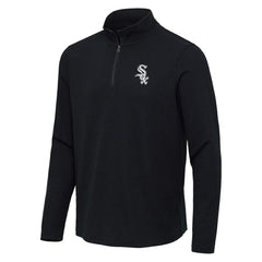 Chicago White Sox Antigua Sync Tri-Blend Quarter-Zip Pullover - Heather Black - MLB Lifestyle