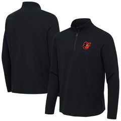 Baltimore Orioles Antigua Sync Tri-Blend Quarter-Zip Pullover - Heather Black - MLB Discount