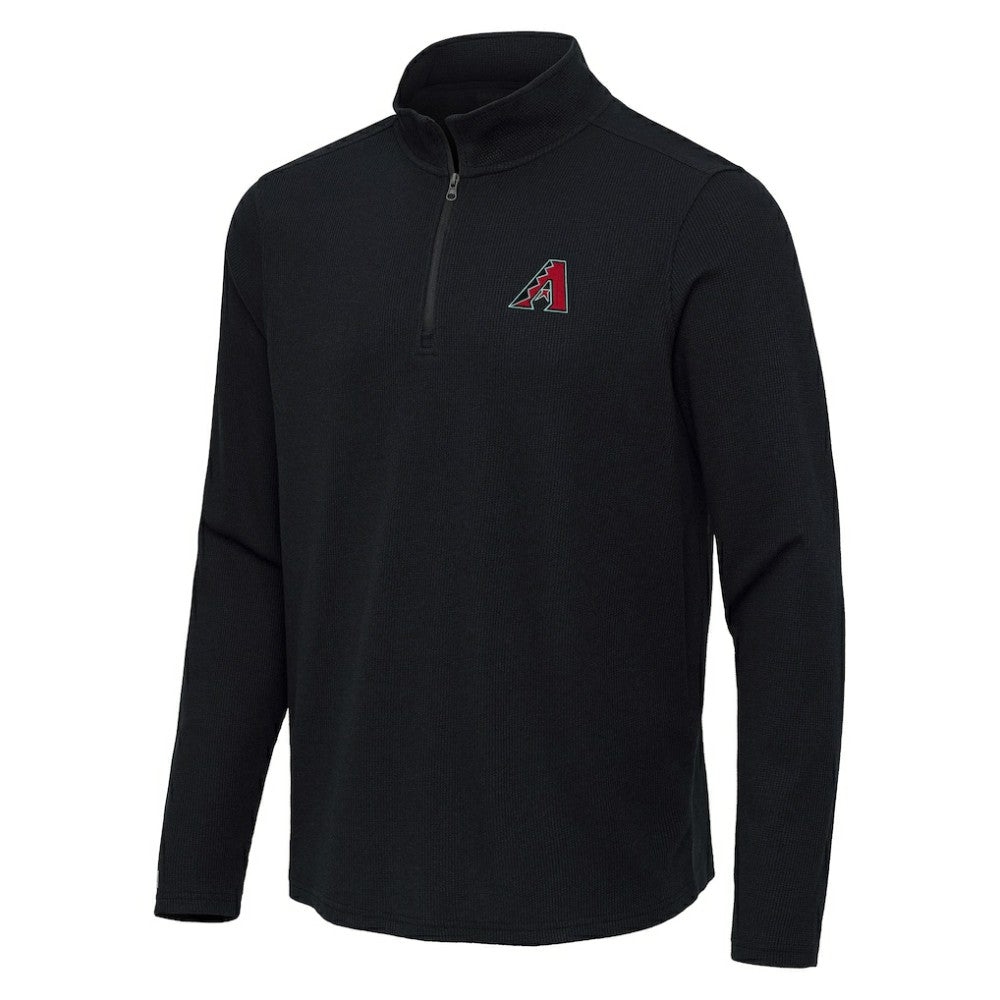 Arizona Diamondbacks Antigua Sync Tri-Blend Quarter-Zip Pullover - Heather Black - MLB Discount