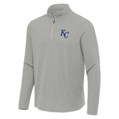 Kansas City Royals Antigua Sync Tri-Blend Quarter-Zip Pullover - Heather Gray - MLB Sale