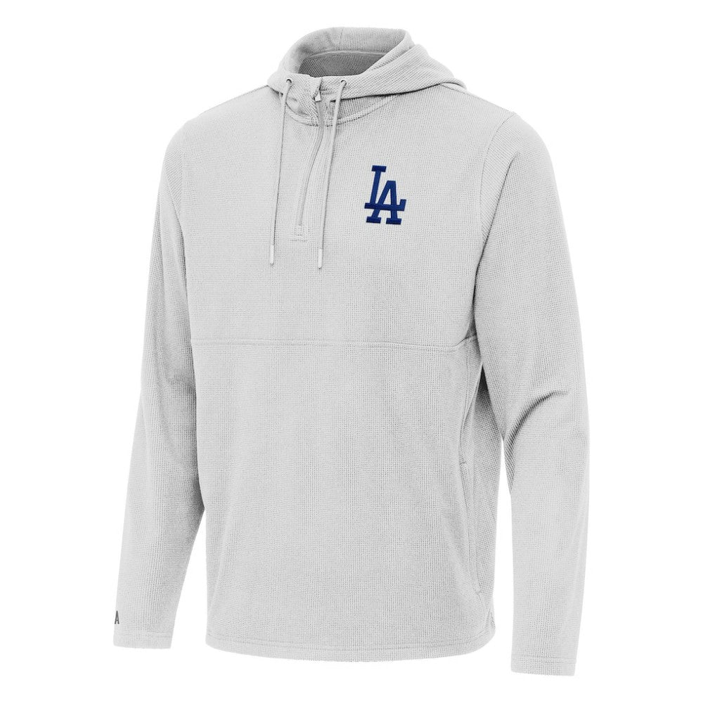 Los Angeles Dodgers Antigua Connected Quarter-Zip Pullover Hoodie - Gray - MLB Sale