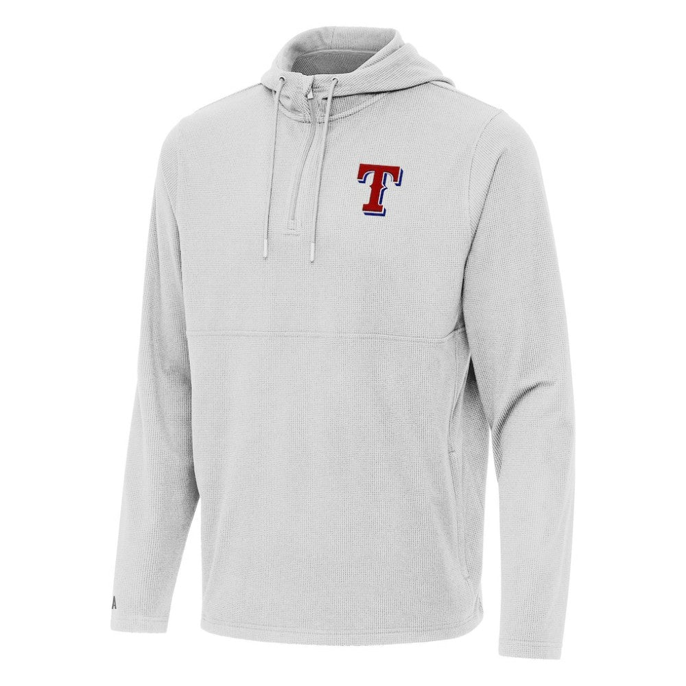 Texas Rangers Antigua Connected Quarter-Zip Pullover Hoodie - Gray - MLB on Sale