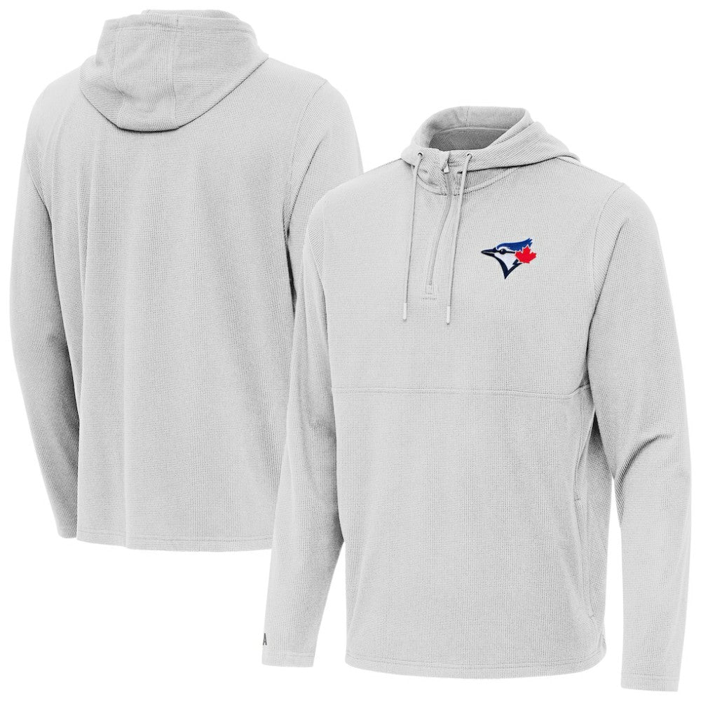 Toronto Blue Jays Antigua Connected Quarter-Zip Pullover Hoodie - Gray - MLB Discount