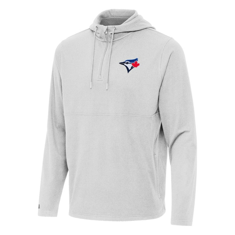 Toronto Blue Jays Antigua Connected Quarter-Zip Pullover Hoodie - Gray - MLB Discount