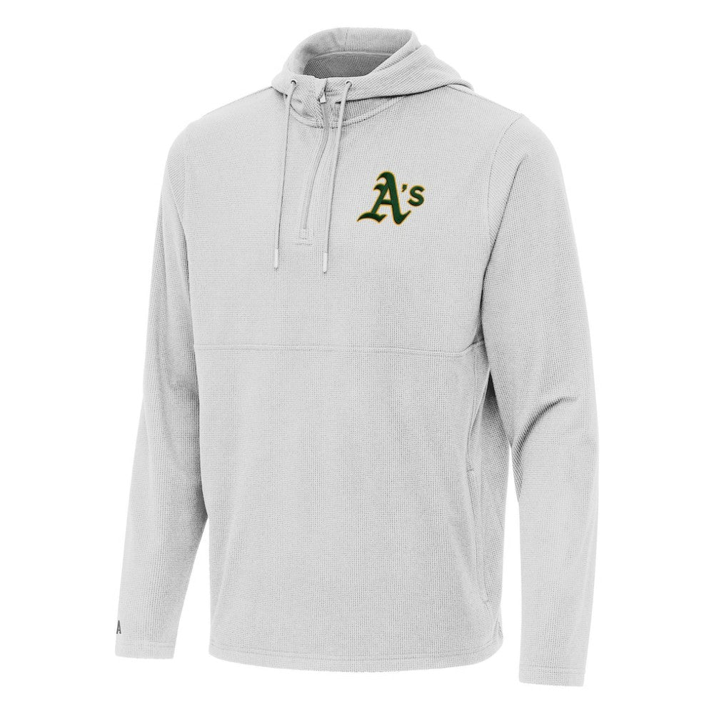 Athletics Antigua Connected Quarter-Zip Pullover Hoodie - Gray - MLB on Sale