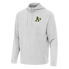 Athletics Antigua Connected Quarter-Zip Pullover Hoodie - Gray - MLB on Sale