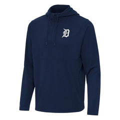 Detroit Tigers Antigua Connected Quarter-Zip Pullover Hoodie - Navy - MLB on Sale