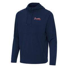 Atlanta Braves Antigua Connected Quarter-Zip Pullover Hoodie - Navy - MLB Online