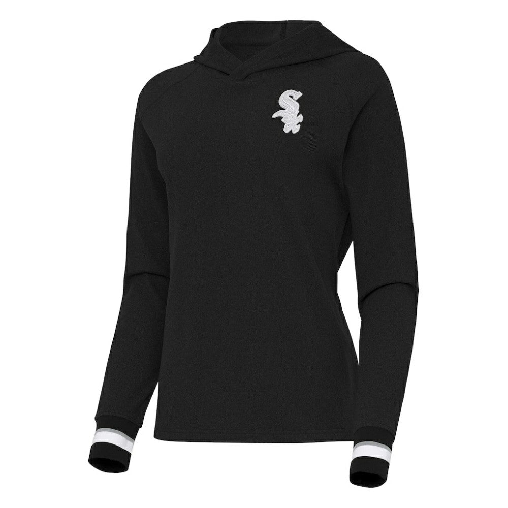 Chicago White Sox Antigua Women's Trek Pullover Hoodie - Black - MLB on Sale