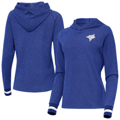 Toronto Blue Jays Antigua Women's Trek Pullover Hoodie - Heather Royal - MLB Lifestyle