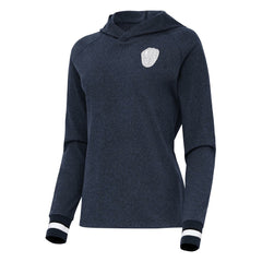 Milwaukee Brewers Antigua Women's Trek Pullover Hoodie - Heather Navy - MLB on Sale