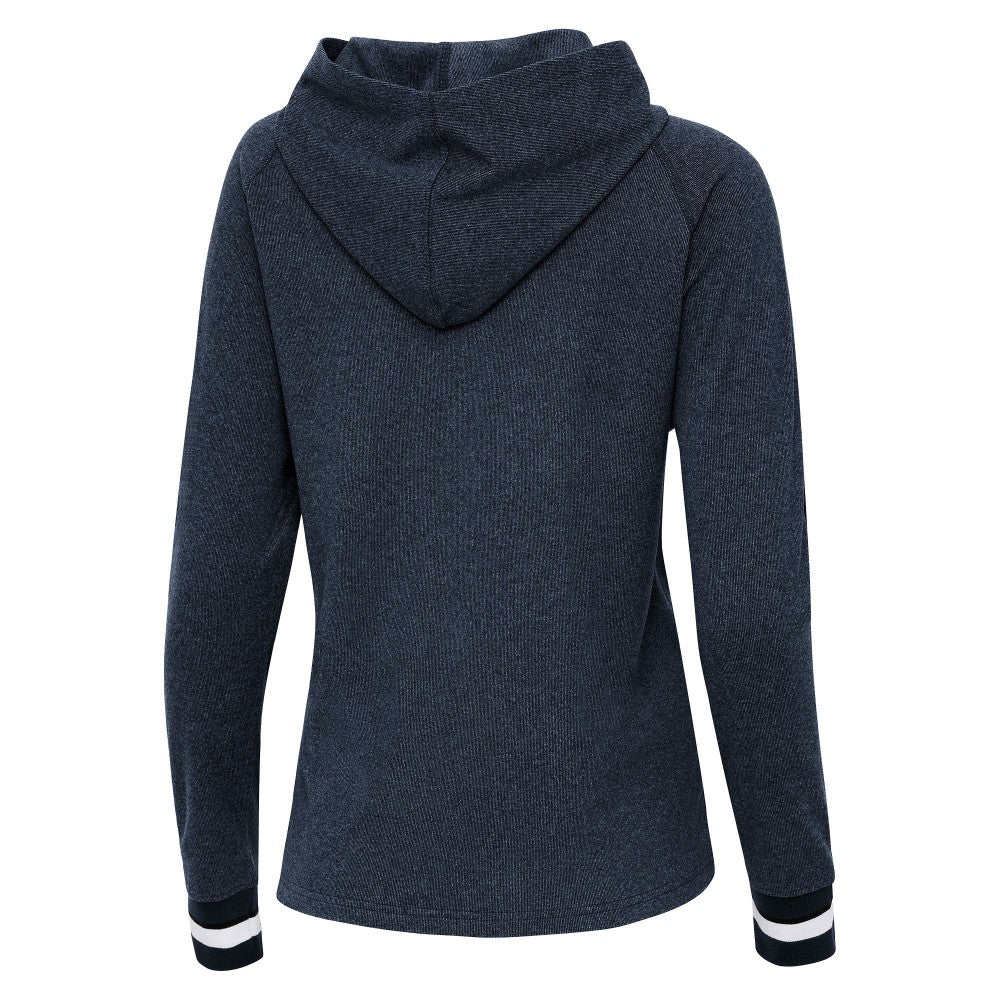 Milwaukee Brewers Antigua Women's Trek Pullover Hoodie - Heather Navy - MLB on Sale