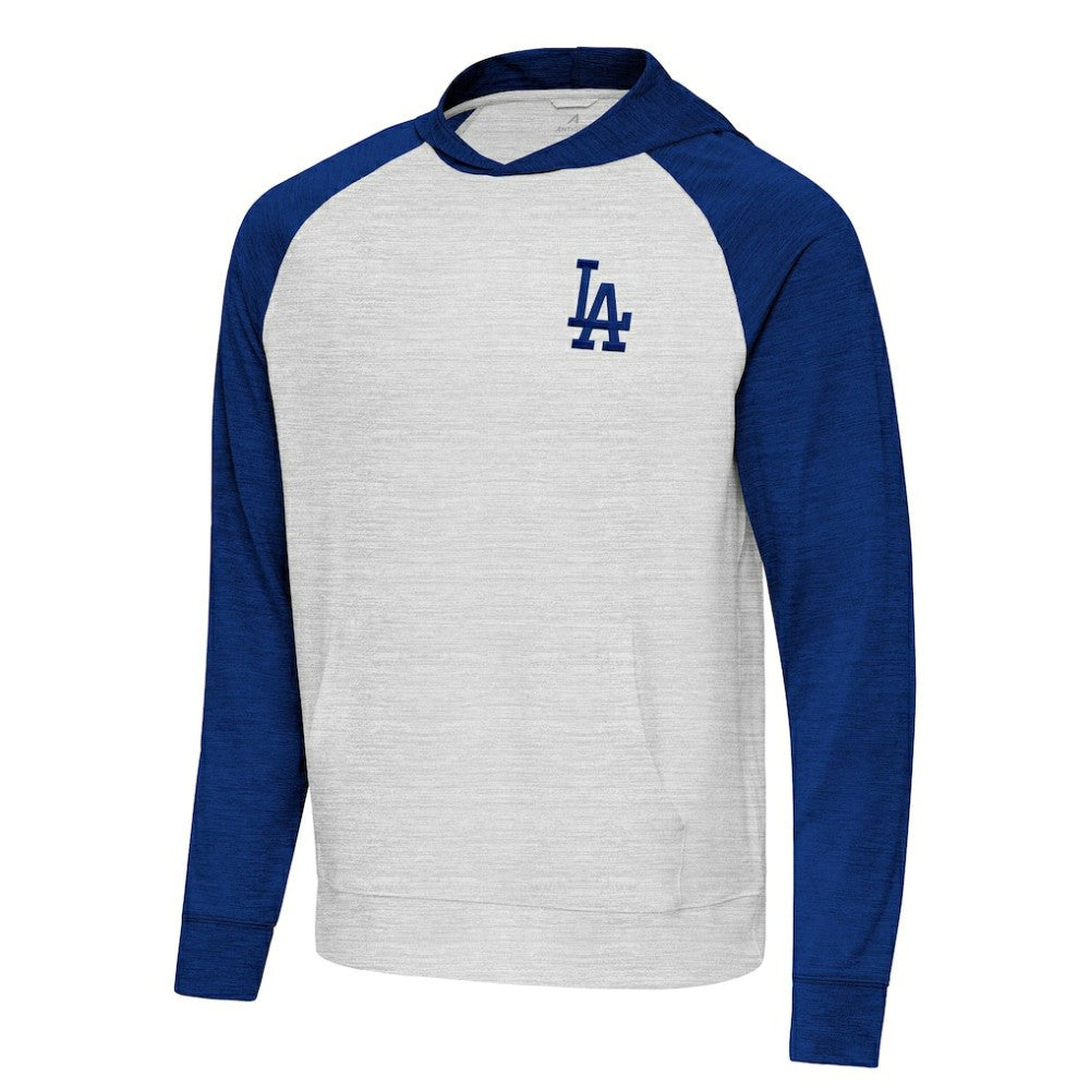 Los Angeles Dodgers Antigua Urgent Pullover Hoodie - Royal/Gray - MLB Sale