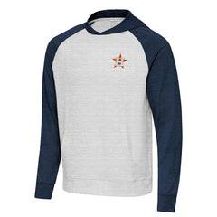 Houston Astros Antigua Urgent Pullover Hoodie - Heather Navy/Gray - MLB Lifestyle