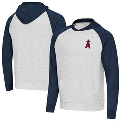Los Angeles Angels Antigua Urgent Pullover Hoodie - Heather Navy/Gray - MLB Sale
