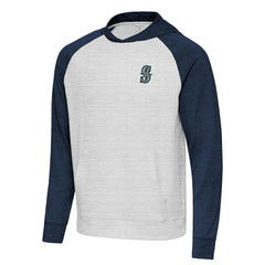 Seattle Mariners Antigua Urgent Pullover Hoodie - Heather Navy/Gray - MLB on Sale