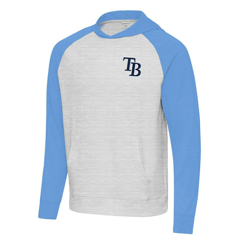 Tampa Bay Rays Antigua Urgent Pullover Hoodie - Powder Blue/Gray - MLB on Sale