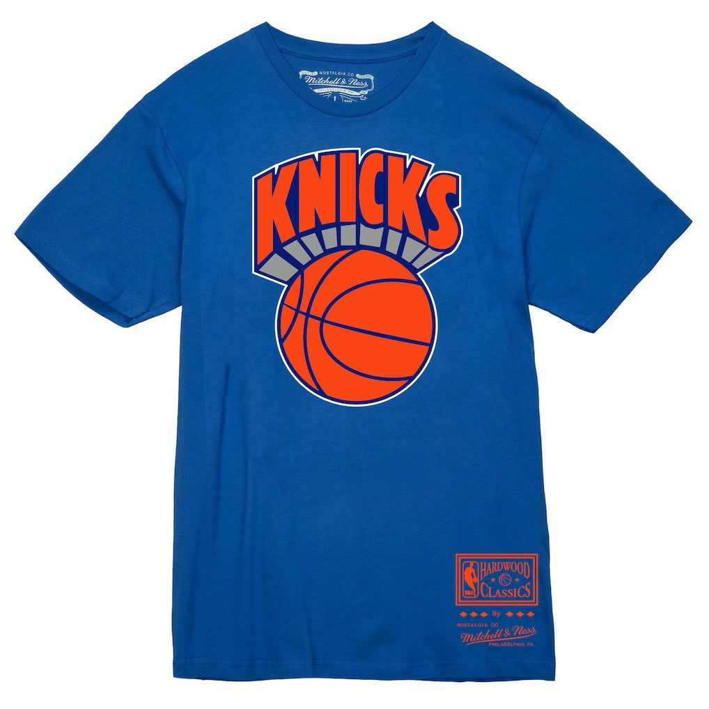 New York Knicks Hardwood Classics Vintage Logo T-Shirt Blue | Mitchell & Ness Near Me