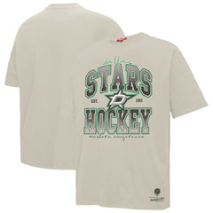 Dallas Stars Mitchell & Ness Women's Dump & Chase Boyfriend T-Shirt - Cream - NHL 203151849