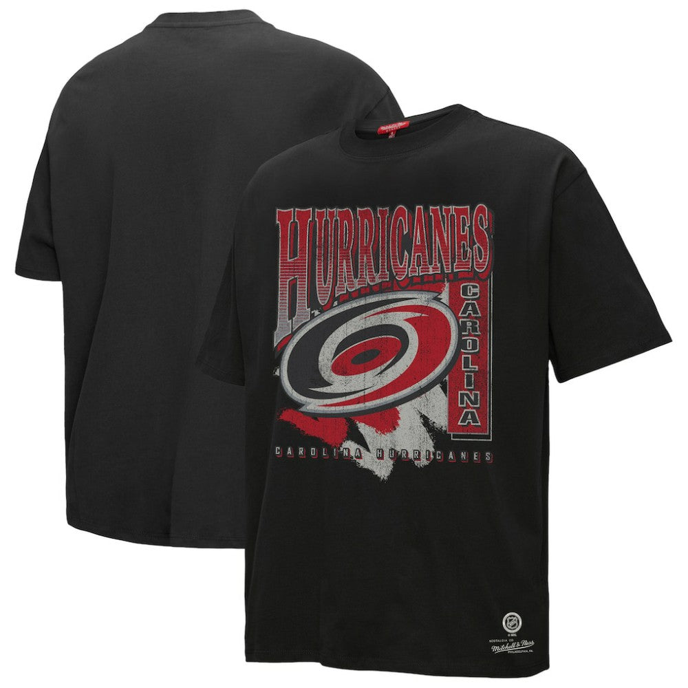 Carolina Hurricanes Mitchell & Ness Women's Choppy Ice Boyfriend T-Shirt - Black - NHL 203151855