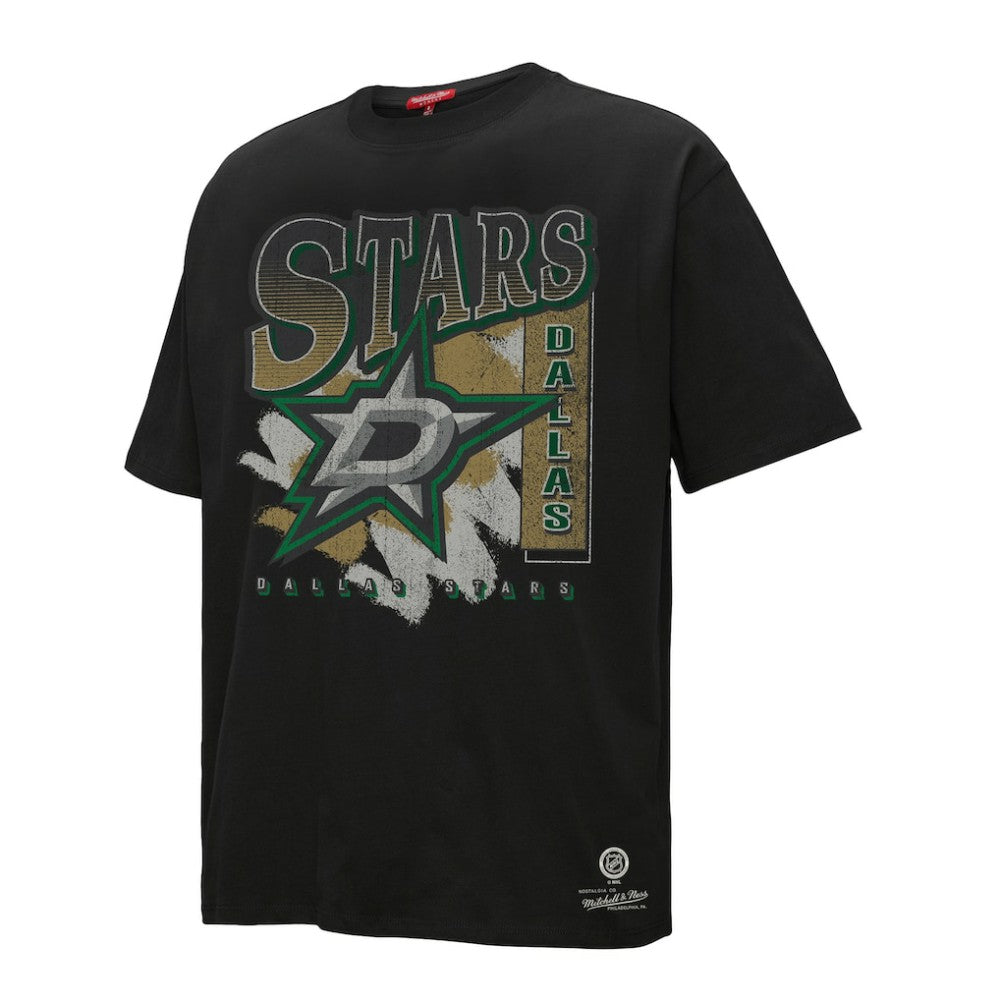 Dallas Stars Mitchell & Ness Women's Choppy Ice Boyfriend T-Shirt - Black - NHL 203151856