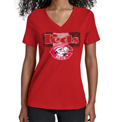 Cincinnati Reds Starter Women's Team Color Shading V-Neck T-Shirt - Red - MLB on Sale