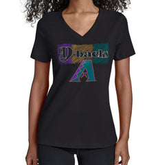 Arizona Diamondbacks Starter Women's Team Color Shading V-Neck T-Shirt - Black - MLB Online