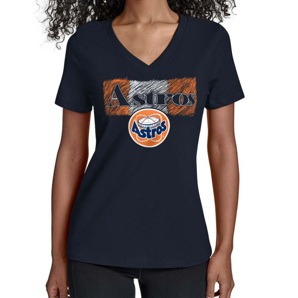 Houston Astros Starter Women's Team Color Shading V-Neck T-Shirt - Navy - MLB Online
