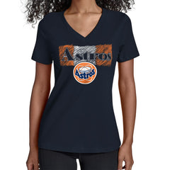 Houston Astros Starter Women's Team Color Shading V-Neck T-Shirt - Navy - MLB Online