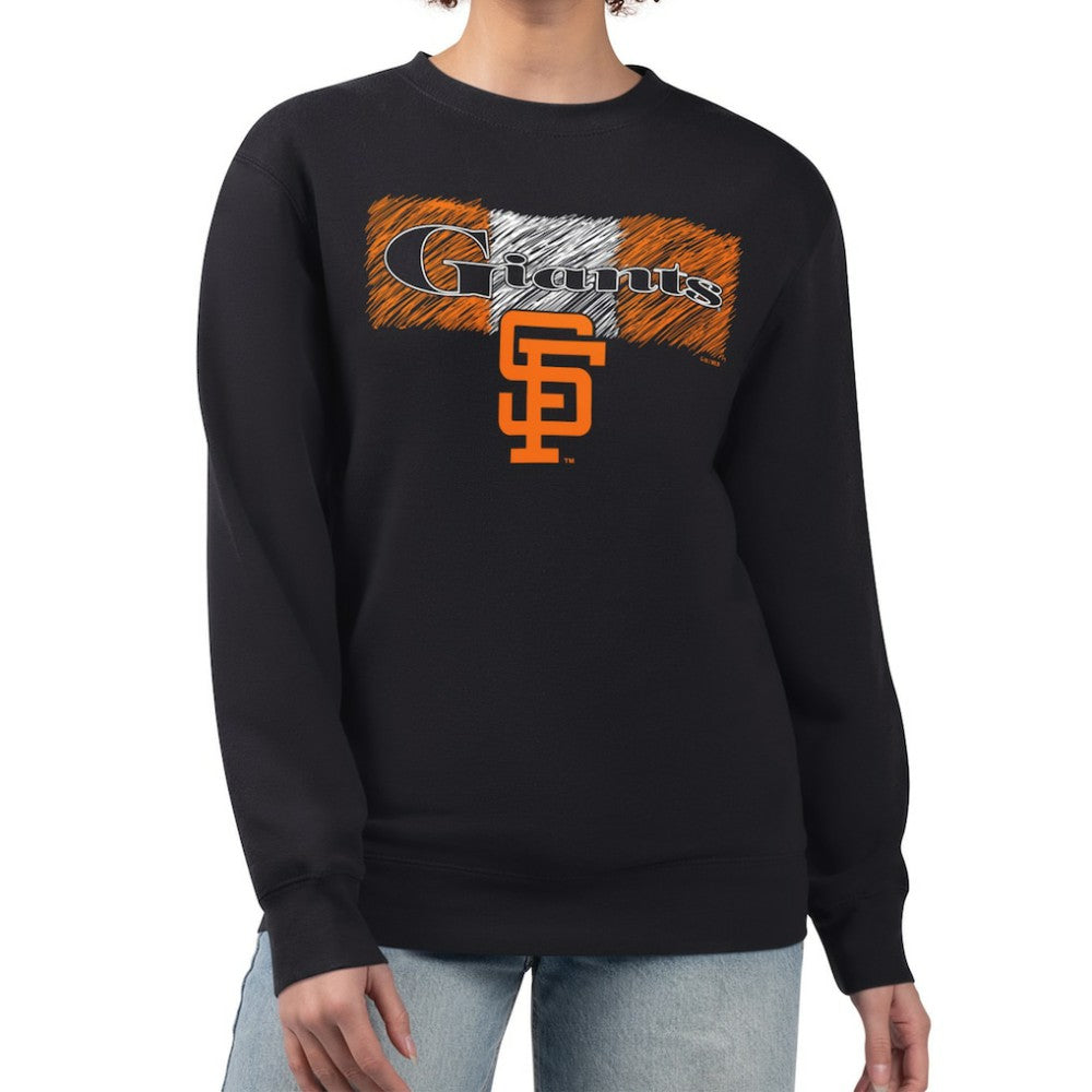 San Francisco Giants Starter Women's Team Color Shading Fleece Pullover Sweatshirt - Black - MLB Sale